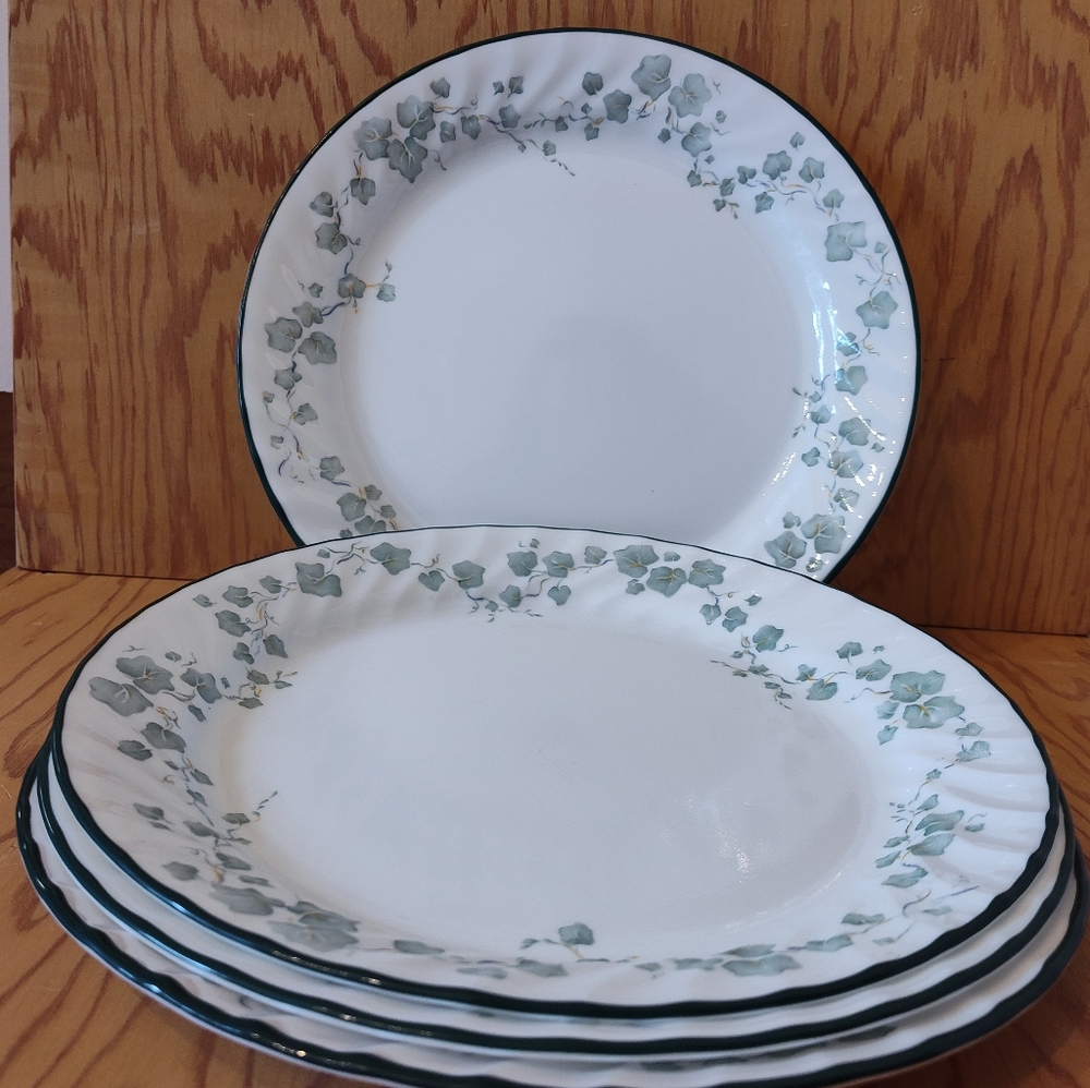 Set Of 4 Vintage Corelle Callaway Ivy Pattern Dinner Plates 10" - Picture 2 of 3